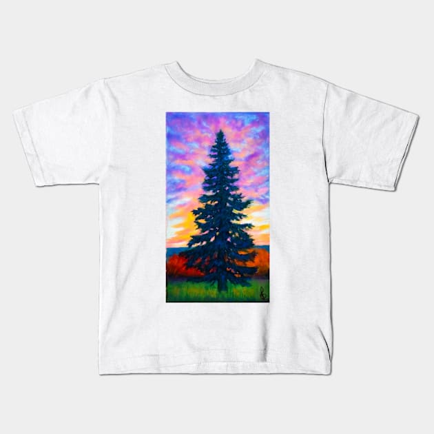 Pastel painting - pine tree Kids T-Shirt by redwitchart